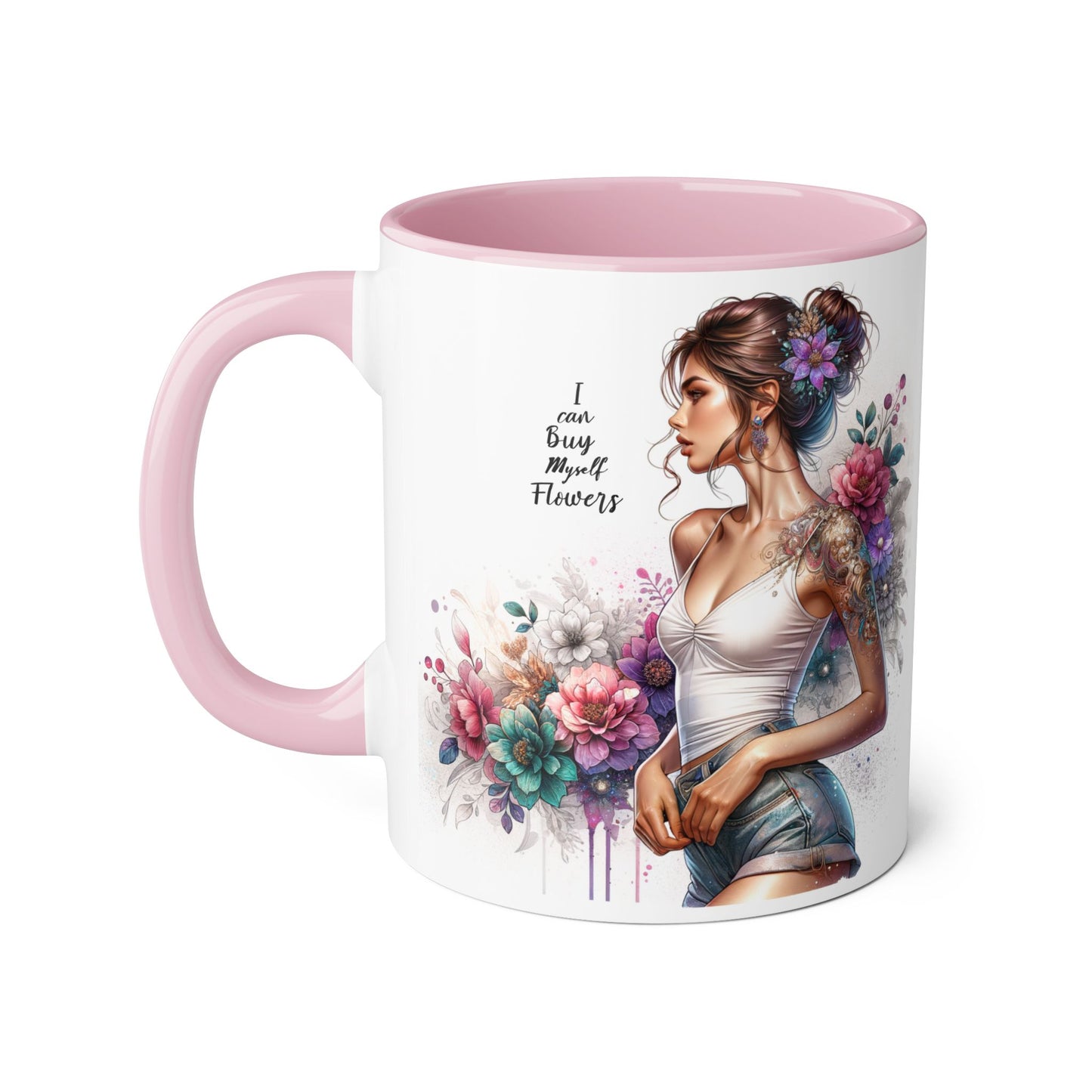 I Can Buy Myself Flowers Boho Floral Accent Mug – Perfect for Garden Lovers, Flower Enthusiasts, Gift for Birthdays, Mother's Day, Tea Lover
