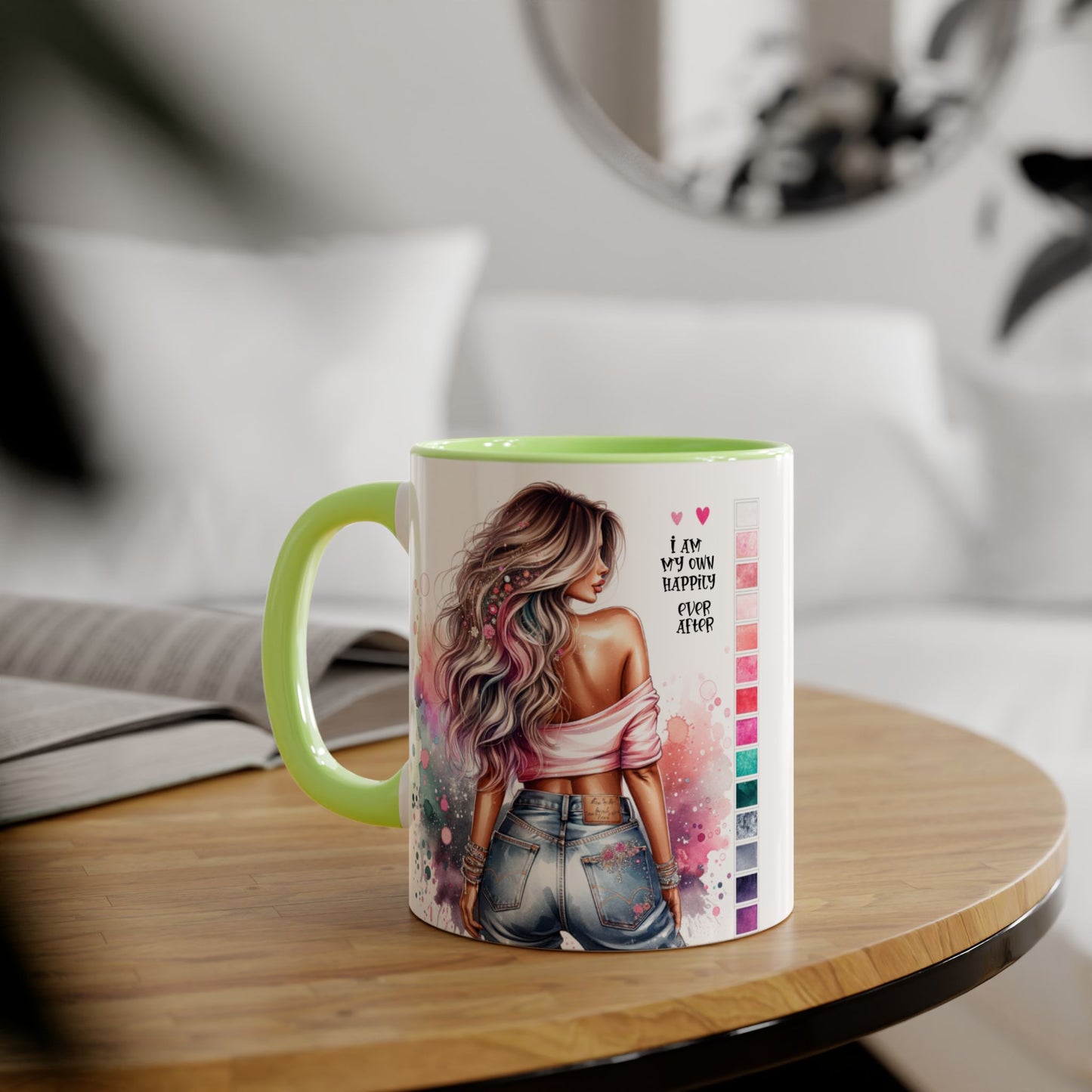 I Am My Own Happily Ever After Colorful Inspirational Accent Mug - Perfect for Coffee Lovers, Art Enthusiasts, Gift Ideas, Motivational Coffee Cup, Cozy Vibes