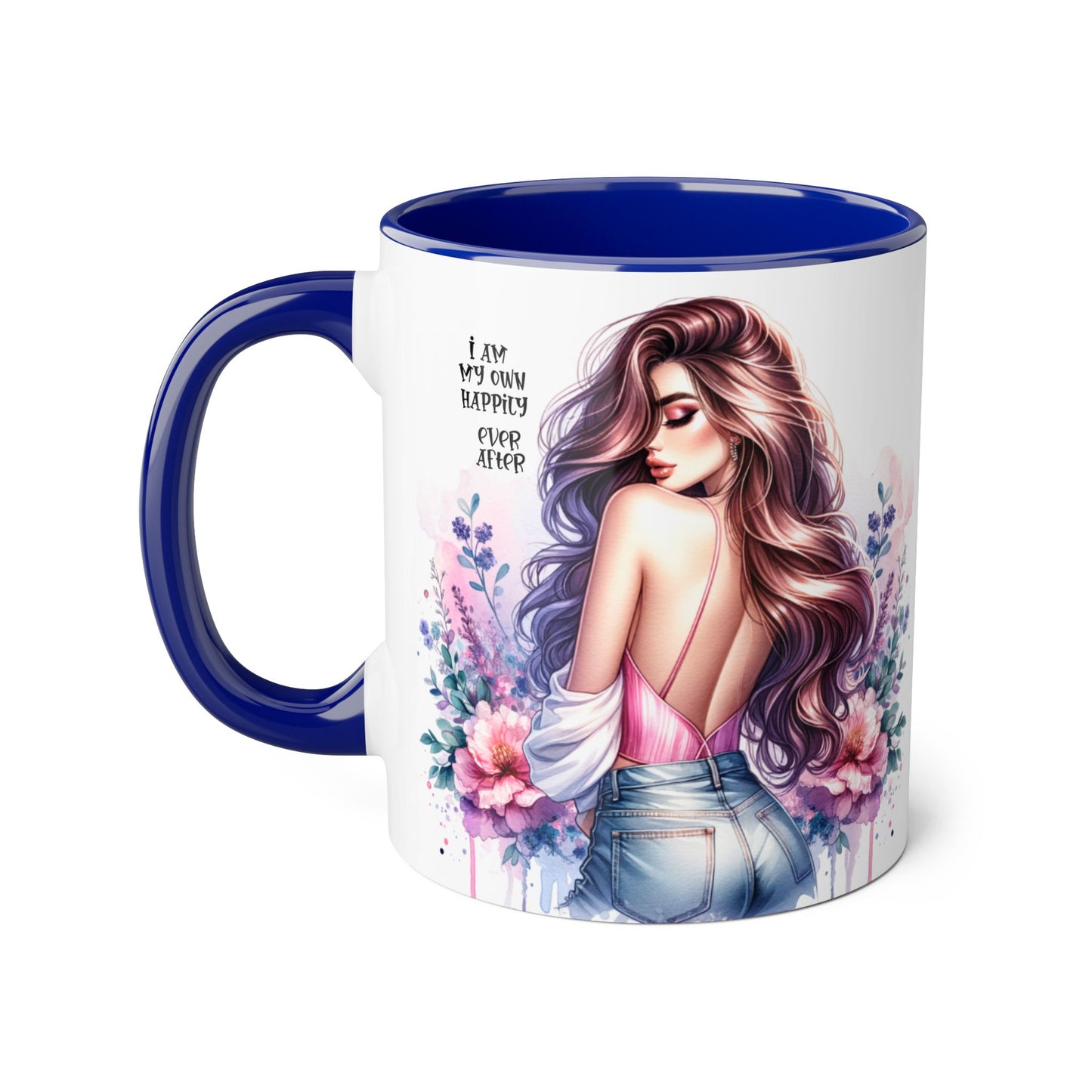 I Am My Own Happily Ever After Accent Mug - 11oz Floral Inspirational Coffee Cup