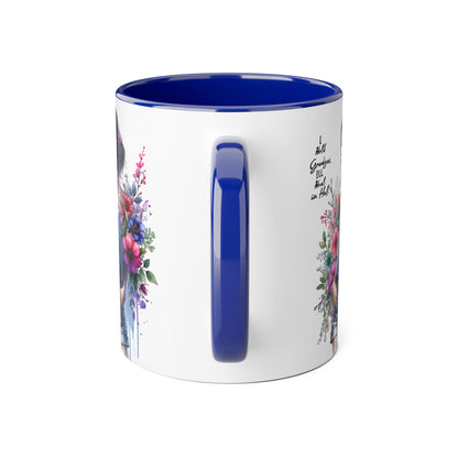 I Hold Grudges, I'll Heal in Hell  Humoristic Floral Accent Mug, 11oz Coffee Cup for Grandma, Gift for Her, Birthday Present, Mother's Day, Home Decor, Floral Design