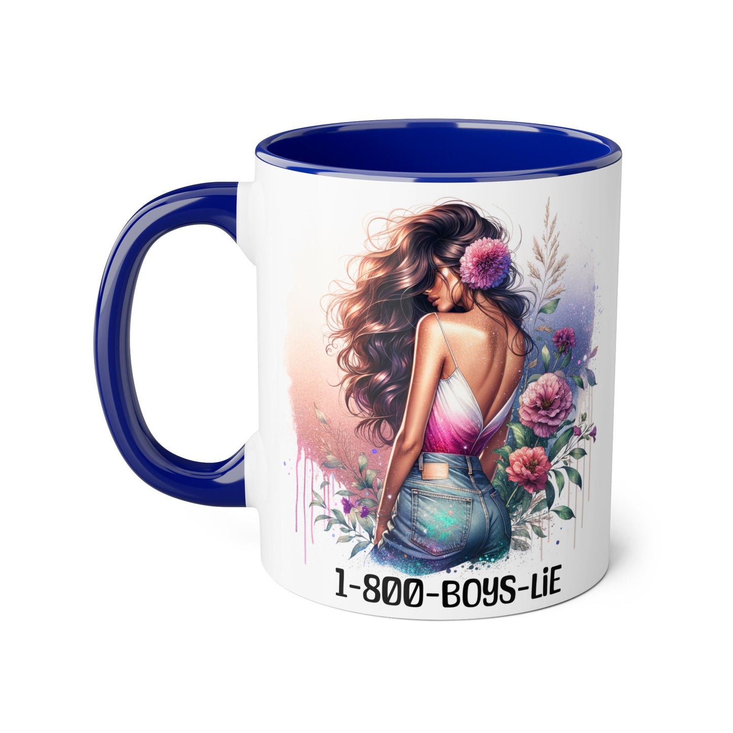 Chic Accent Mugs for Trendsetters, Floral Design Coffee Cup for Girls, 1-800-BOYS-LIE Gift for Friends, Cute 11oz Tea Mug, Stylish [...]