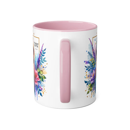 Straight Outta Divorced Humoristic Vibrant Floral Mug for Coffee Lovers, Straight Outta, Gift for Her, Inspirational Drinkware, Perfect for Birthdays, Celebrations