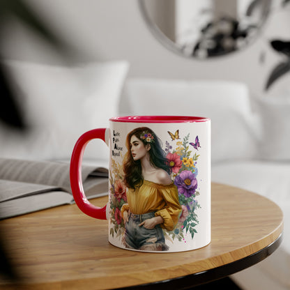 Whimsical Floral Accent Mug, Inspirational Gift for Friends, Nature Lovers, Home Décor, Coffee/Tea Mug, Unique Art
