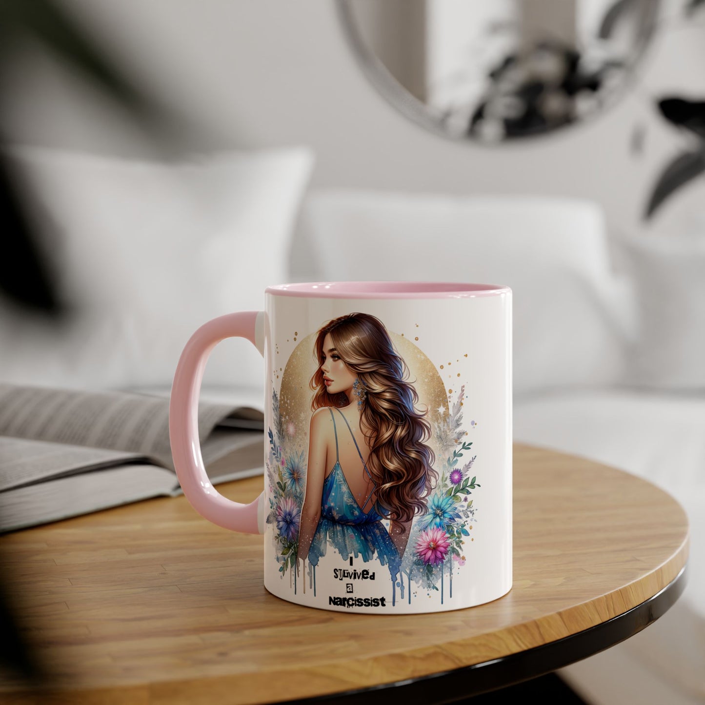 Floral Accent Mugs, 11oz - Beautiful Gift for Coffee Lovers, Perfect for Birthdays, Mother’s Day, or Just Because