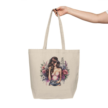 I Am My Own Happily Ever After  Chic Floral Canvas Tote Bag | Stylish Shopper | Eco-Friendly Tote | Gift for Her | Summer Outing Bag | Motivational Quote