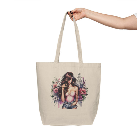 I Am My Own Happily Ever After  Chic Floral Canvas Tote Bag | Stylish Shopper | Eco-Friendly Tote | Gift for Her | Summer Outing Bag | Motivational Quote