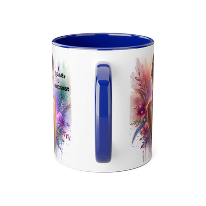 Artistic Accent Mug, Beautiful Coffee Cup, Unique Gift Idea, Home Décor, Self-Love Reminder, Floral Art Mug, Motivational Tea Cup