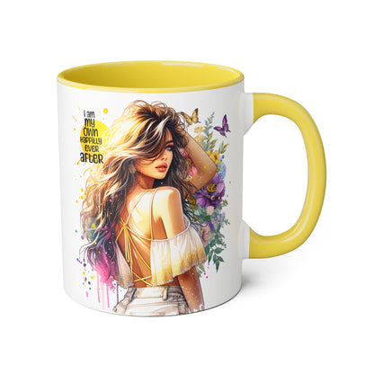 I Am My Own Happily Ever After Empowering Inspirational Accent Mug, Motivational Coffee Cup, Gift for Her, Self-Love Mug, Adulting Humor, Home Office Decor