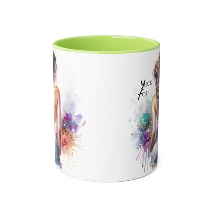 Yuck Fou Chic Coffee Mug, Stylish Drinkware, Gift for Friends, Art Mug, Inspirational Quote Mug, Unique Kitchen Decor, Fun Gift Idea