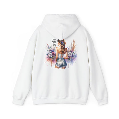 I Don`t Make Mistake, I Just Date Them Floral Art Hoodie with Inspirational Quote, Cozy Sweatshirt, Gift for Her, Spring Fashion, Casual Wear, Relaxed Style