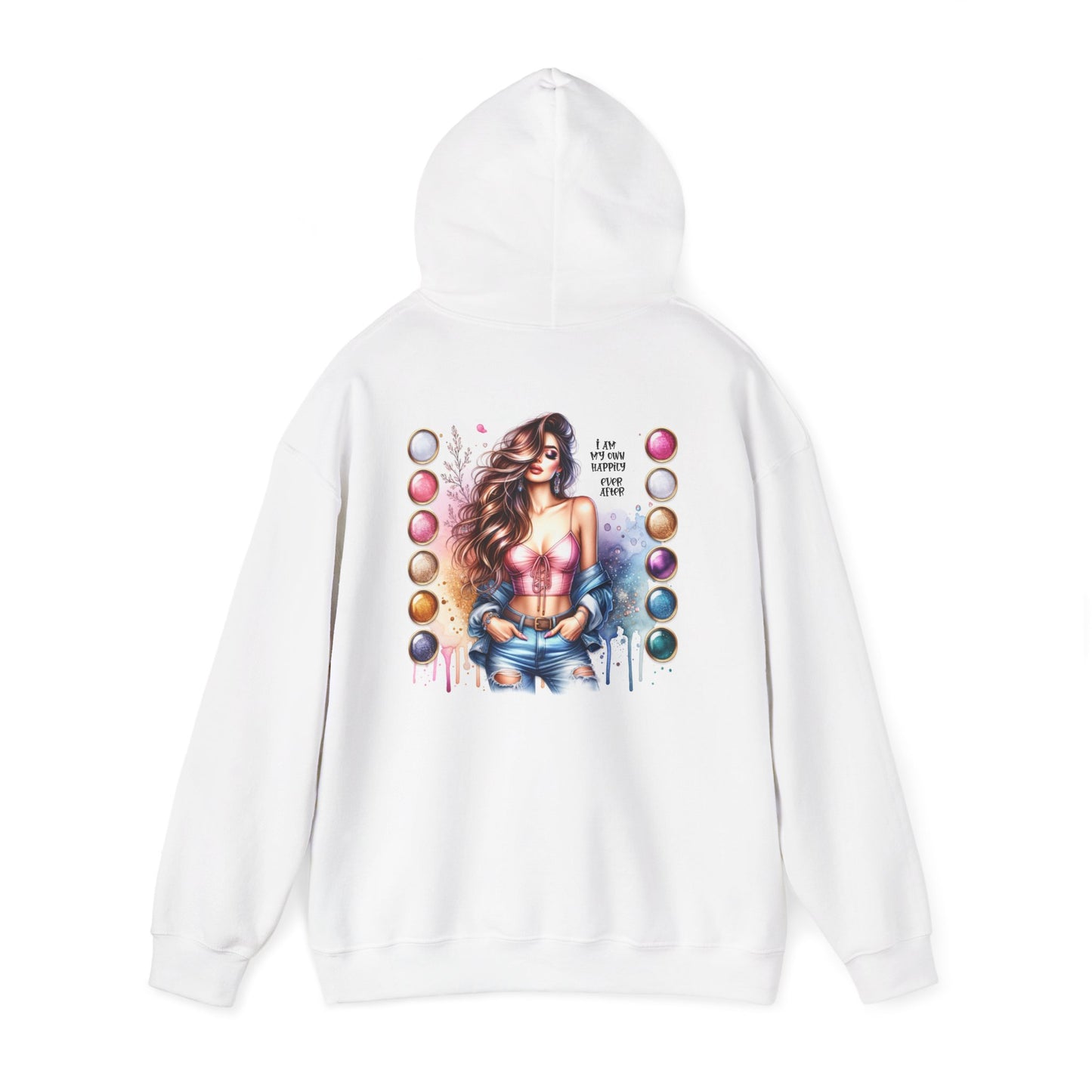 I Am My Own Happily Ever After Trendy Graphic Hoodie for Women - Colorful Art Design