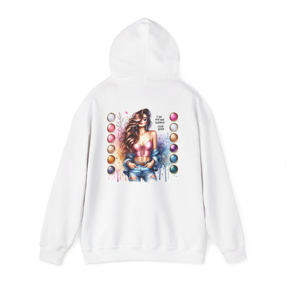 I Am My Own Happily Ever After Trendy Graphic Hoodie for Women - Colorful Art Design
