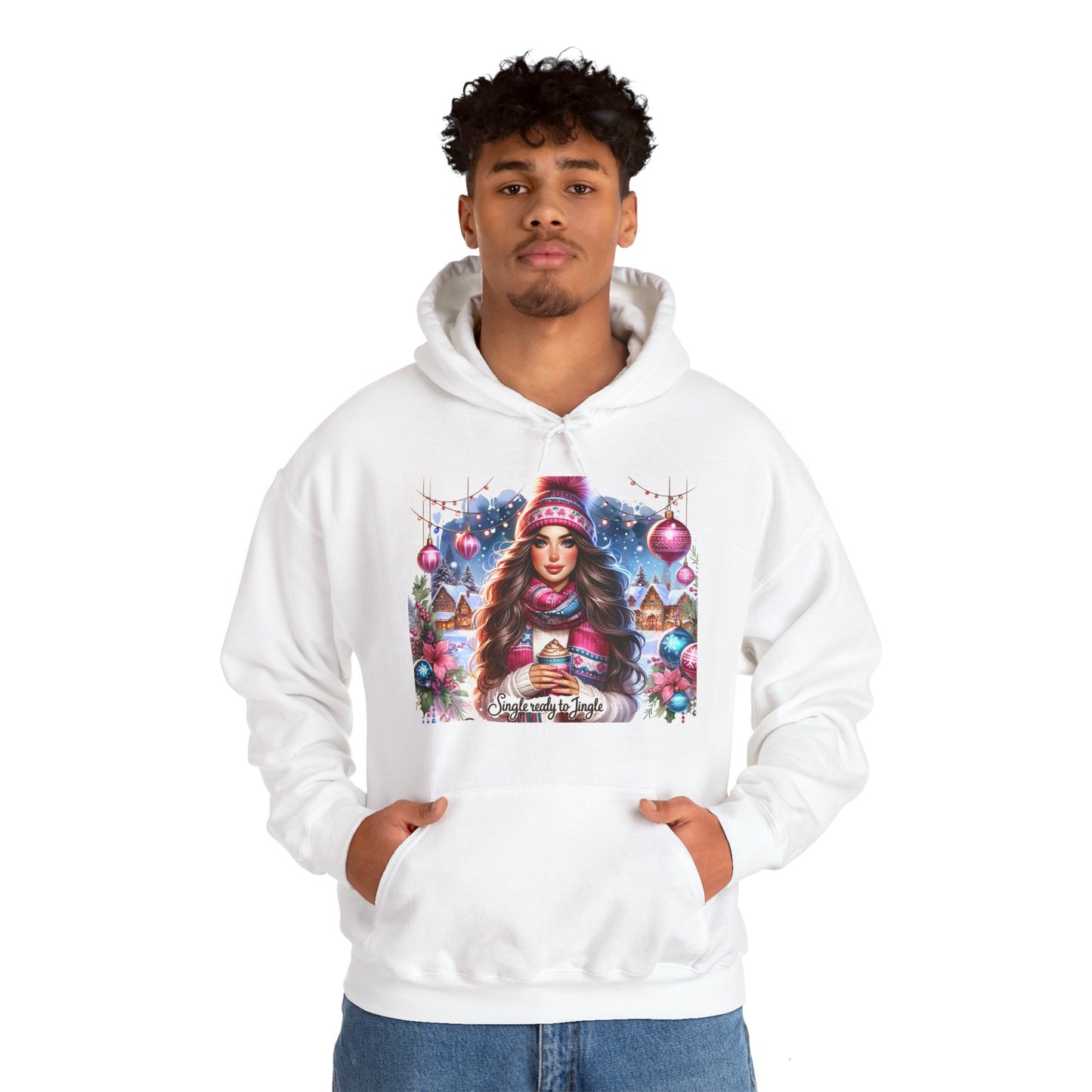 Christmas Hooded Unisex Sweatshirt - Single And Ready to Jingle