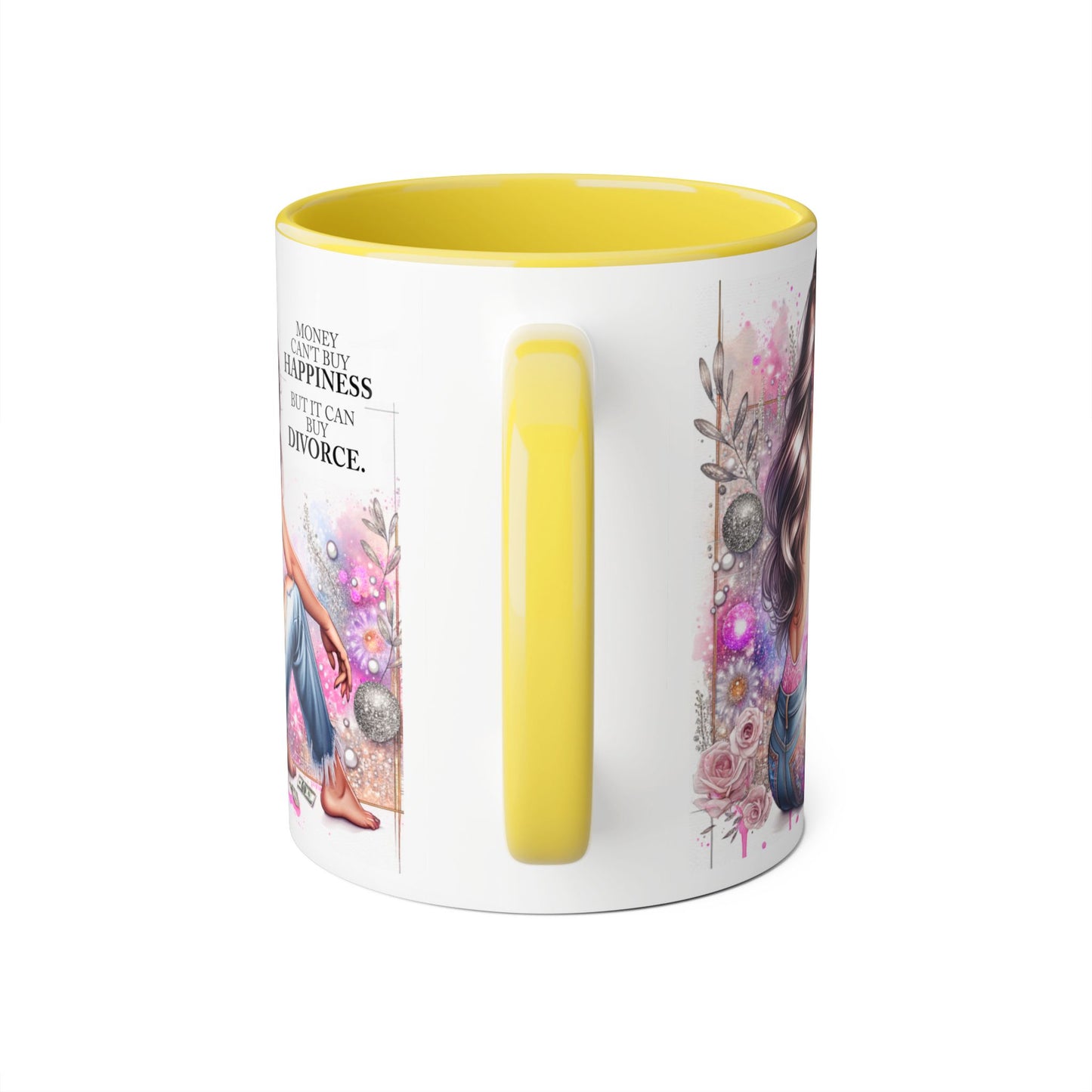 Money Can't Buy Happiness But It Can Buy Divorce Humoristic  Accent Mug | Funny Coffee Cup | Gift for Her | Unique Barware for Friends | Birthday & Self-Care Mug