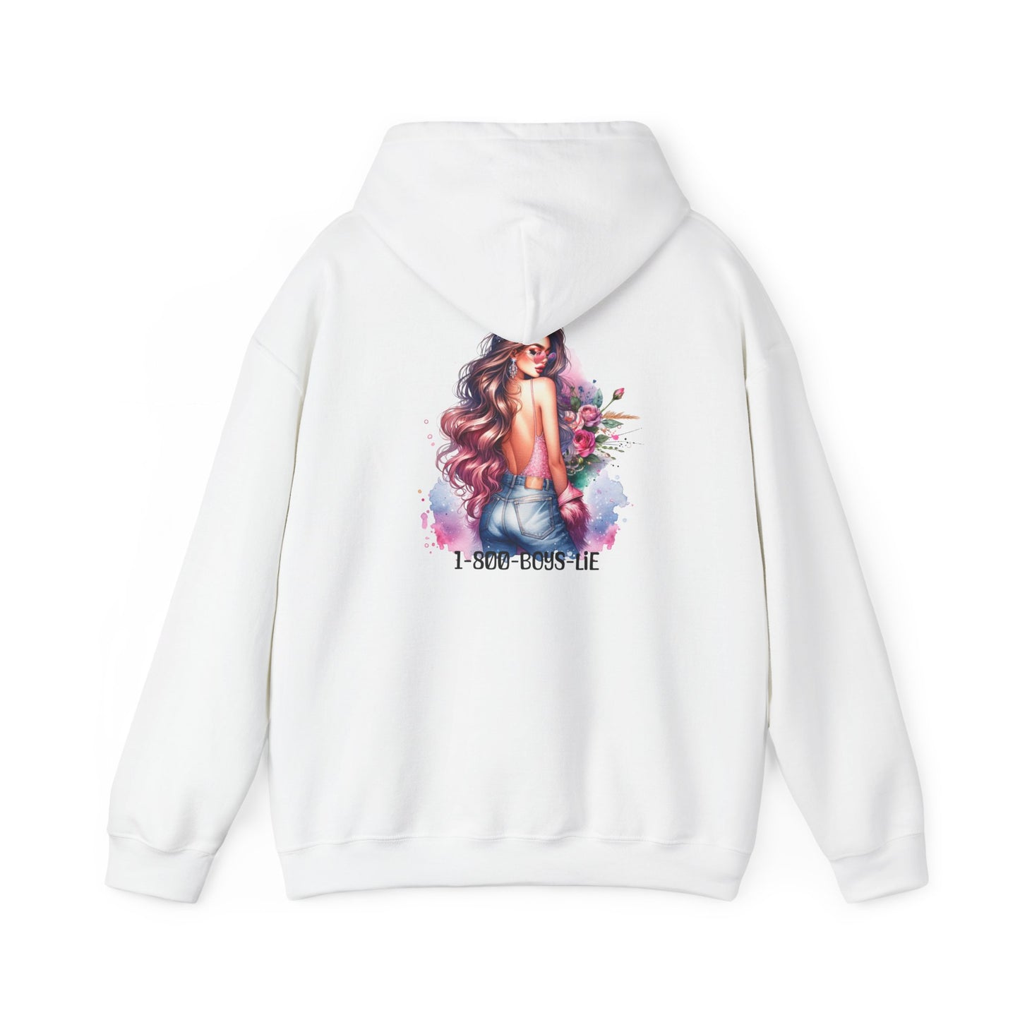 1-800-Boys-Lie Floral Art Hooded Sweatshirt, Cozy Unisex Hoodie, Everyday Wear, Gift for Her, Casual Style