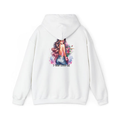 1-800-Boys-Lie Floral Art Hooded Sweatshirt, Cozy Unisex Hoodie, Everyday Wear, Gift for Her, Casual Style