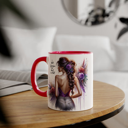 I Hold Grudges, I'll Heal in Hell Elegant Floral Accent Mug, Inspirational Coffee Cup, Gift for Her, Stylish Tea Mug, Home Décor, Unique Drinkware
