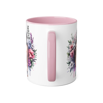 I Am My Own Happily Ever After Empowered Floral Accent Mug, Encouragement Gift for Women, Inspirational Coffee Cup, Self-Love Decor, Black Handle Mug