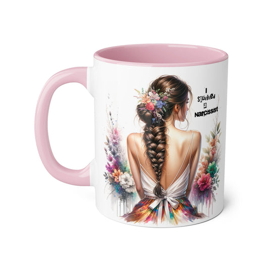 Beautiful Narcissist Accent Mug, Coffee Cup for Nature Lovers, Floral Mug, Birthday Gift, Self-Love, Inspirational Drinkware