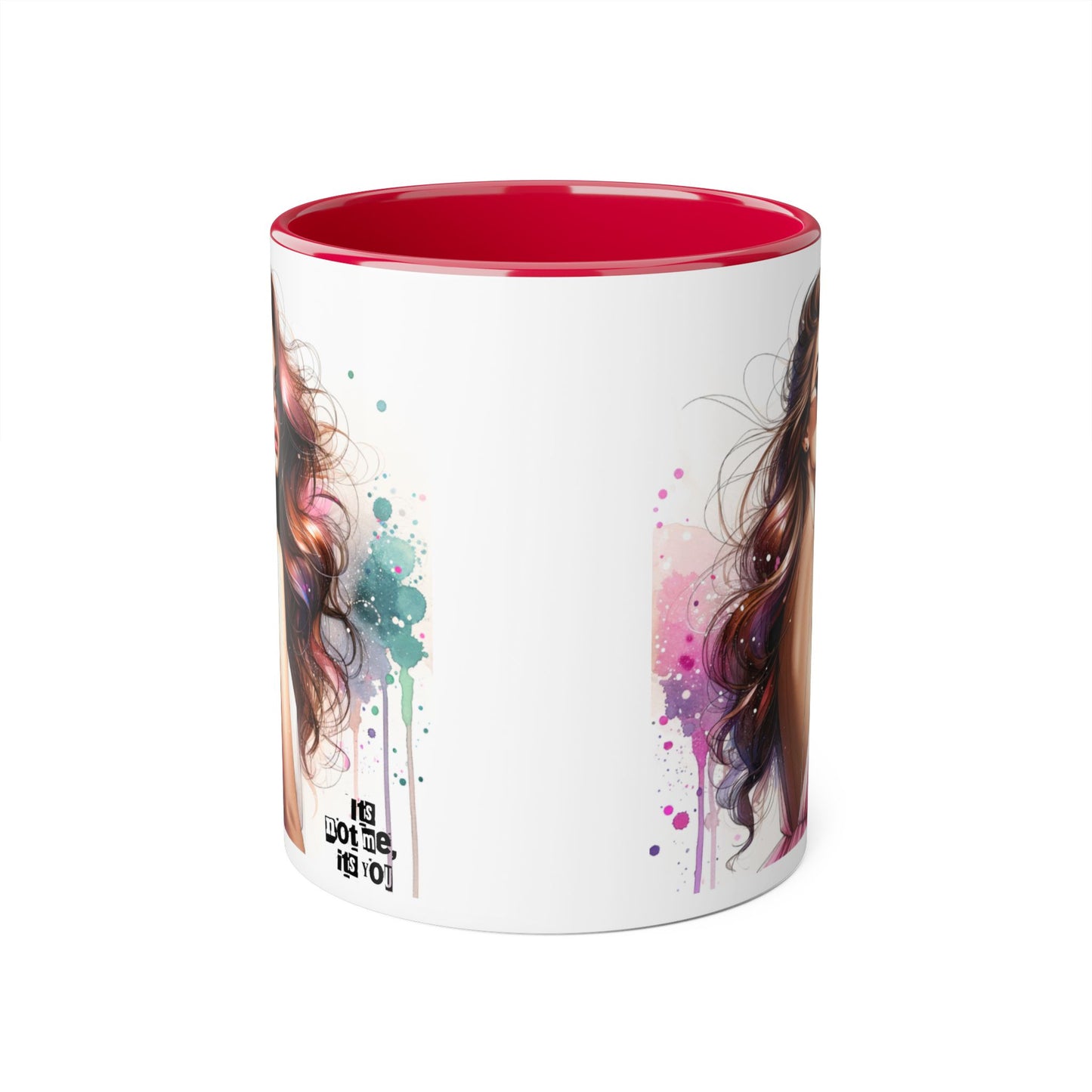 It's Not Me, It's You Humoristic Chic Abstract Accent Mug, Vibrant Coffee Cup, Trendy Gift for Her, Colorful Art Mug, Fashionista Drinkware
