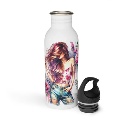 I Am My Own Happily Ever After Stylish Floral Stainless Steel Water Bottle, Trendy Hydration Bottle, Eco-Friendly Gift, Fitness Accessories, Summer Travel Gear