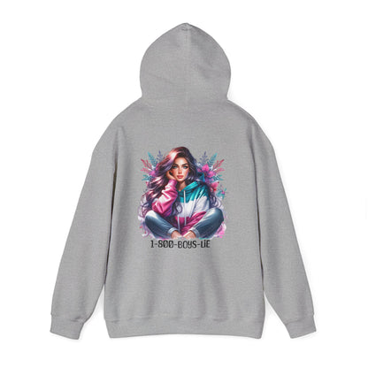1-800-Boys-Lie Colorful Graphic Hoodie for Women, Cozy Unisex Sweatshirt, Trendy Streetwear, Perfect Gift for Any Occasion