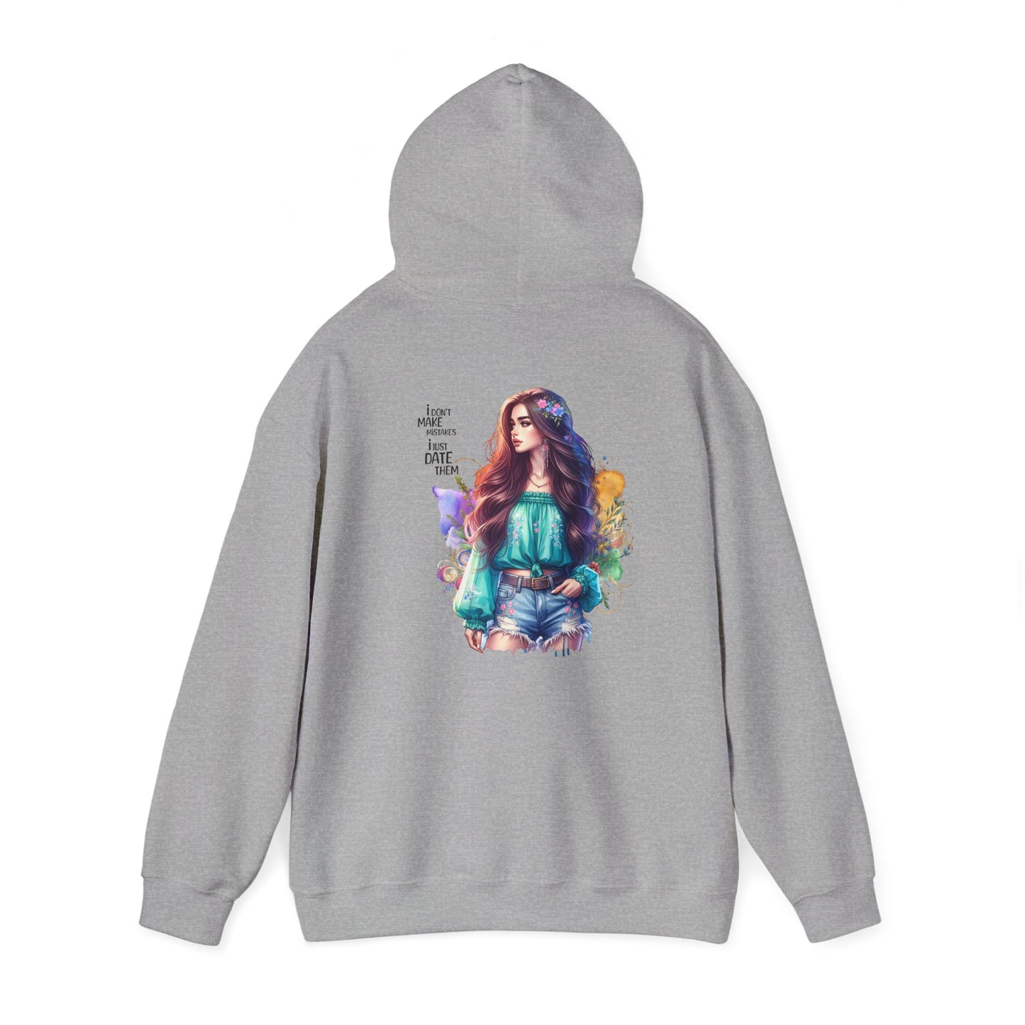 I Don`t  Make Mistakes, I Just Date Them Vibrant Artistic Hoodie - Unisex Heavy Blend™ Hooded Sweatshirt, Casual Wear, Gifts for Art Lovers, Cozy Lounging, Unique Fashion