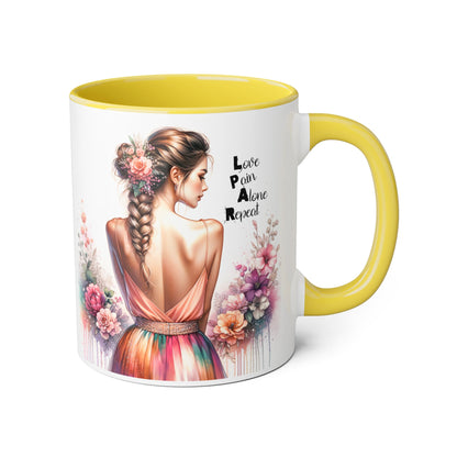 Artistic Floral Accent Mug - Inspirational Gift for Women, Coffee Lover's Decor, Unique Tea Mug, Perfect for Birthdays, Self-Care