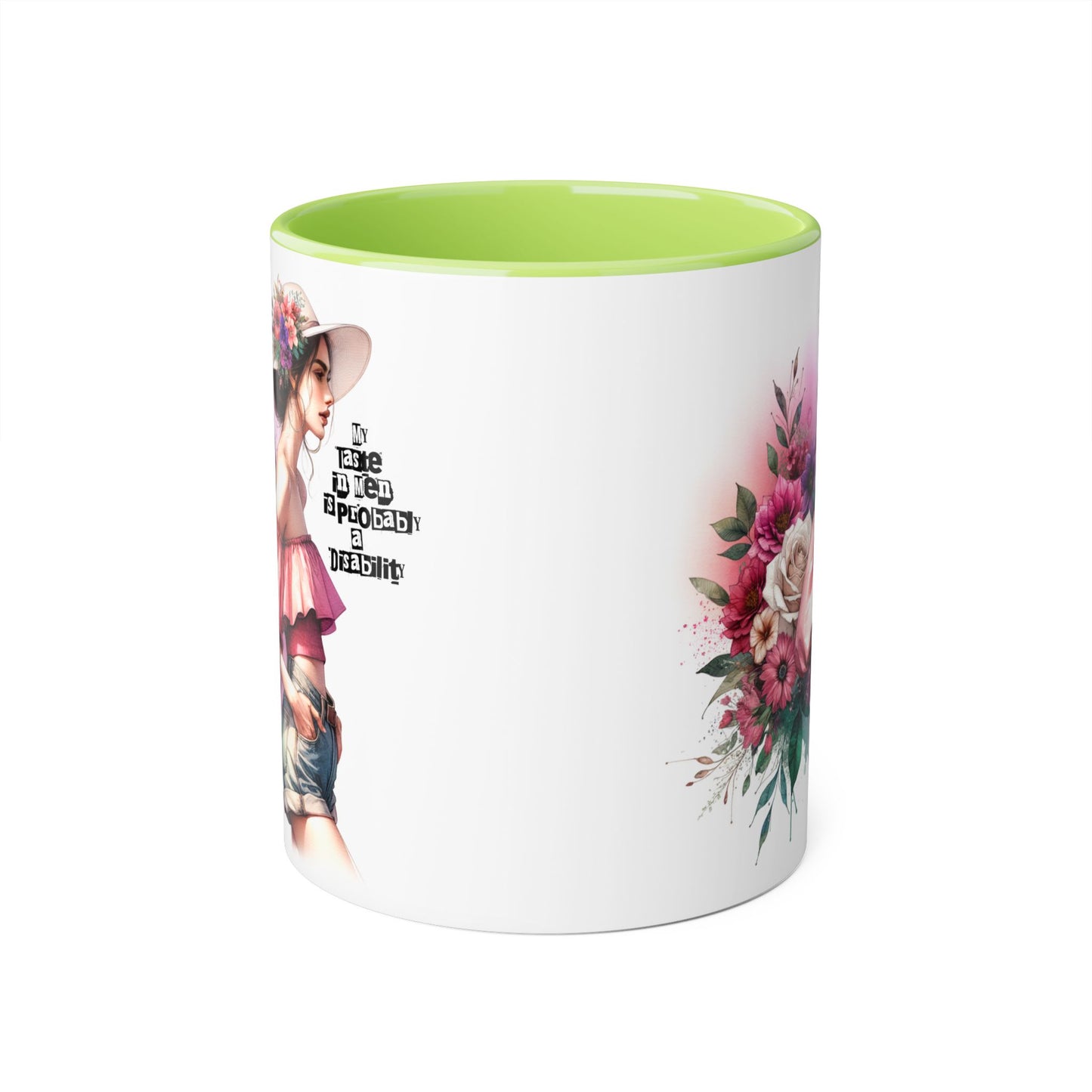 Funny Accent Mug - My Taste in Men is Probably a Disability Humor 11oz Cup