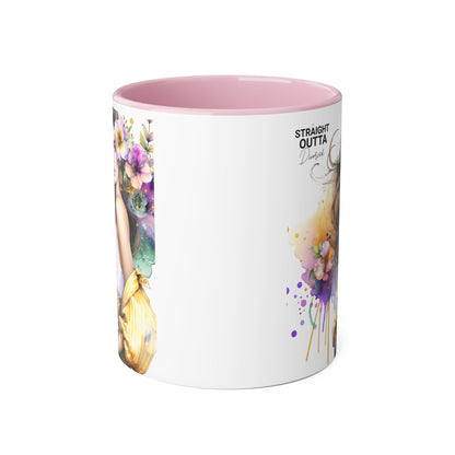 Straight Outta Divorced Humoristic Chic Floral Art Mug - Stylish Coffee Cup for Home or Office, Perfect Gift for Birthdays, Mother’s Day, or Coffee Lovers