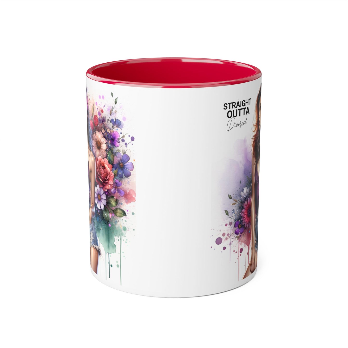 Straight Outta Divorced Humoristic Floral Art Accent Mug, Straight Outta, Gift for Her, Coffee Lover, Home Décor, Unique Tea Cup, Birthday Present