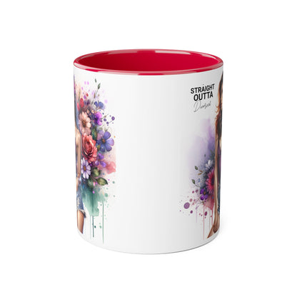 Straight Outta Divorced Humoristic Floral Art Accent Mug, Straight Outta, Gift for Her, Coffee Lover, Home Décor, Unique Tea Cup, Birthday Present