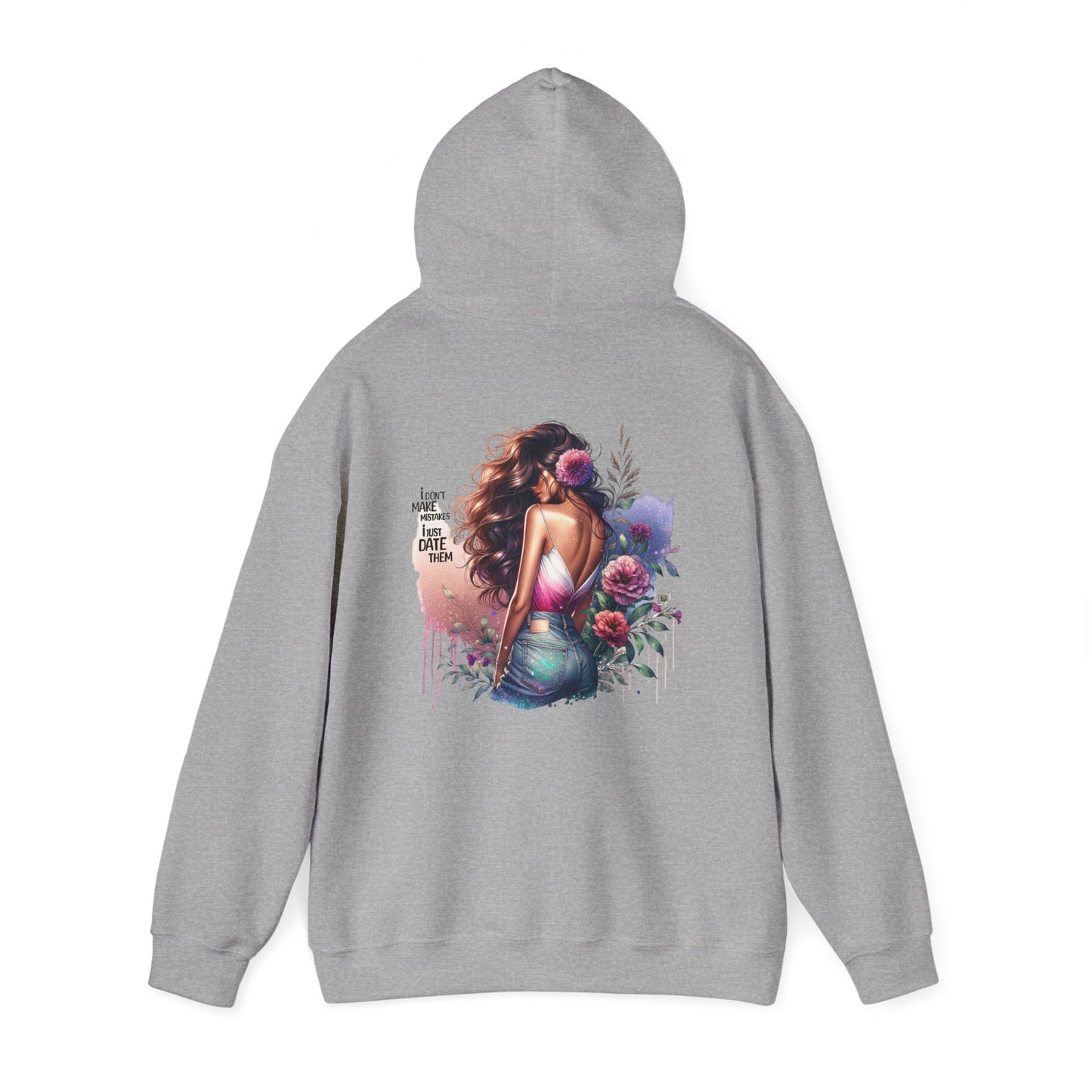 I Don`t  Make Mistakes, I Just Date Them Bohemian Floral Hoodie, Stylish Unisex Sweatshirt, Cozy Casual Wear, Perfect for Festivals, Thoughtful Gift Idea