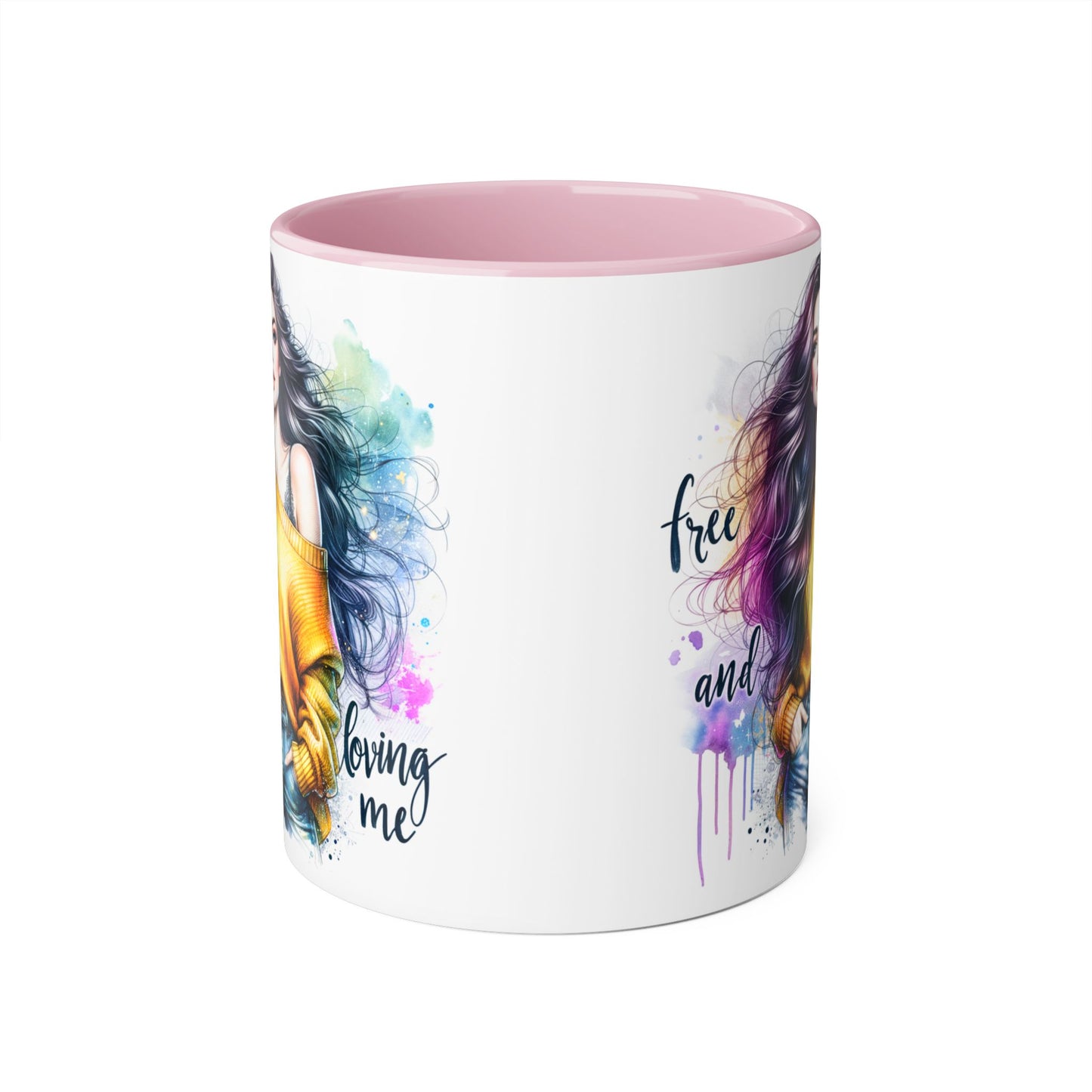 Colorful Inspirational Accent Mug, Free and Loving Me Coffee Cup, Artistic Drinkware Gift for Her, Vibrant Daily Motivation, Birthday [...]
