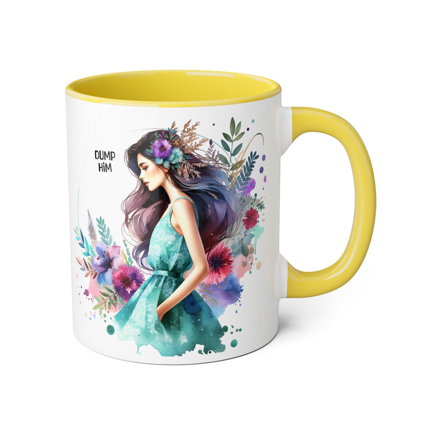 Whimsical Motivational Accent Mug, Inspirational Gift Mug, Cute Coffee Cup, Flower Art Drinkware, Unique Present for Friends