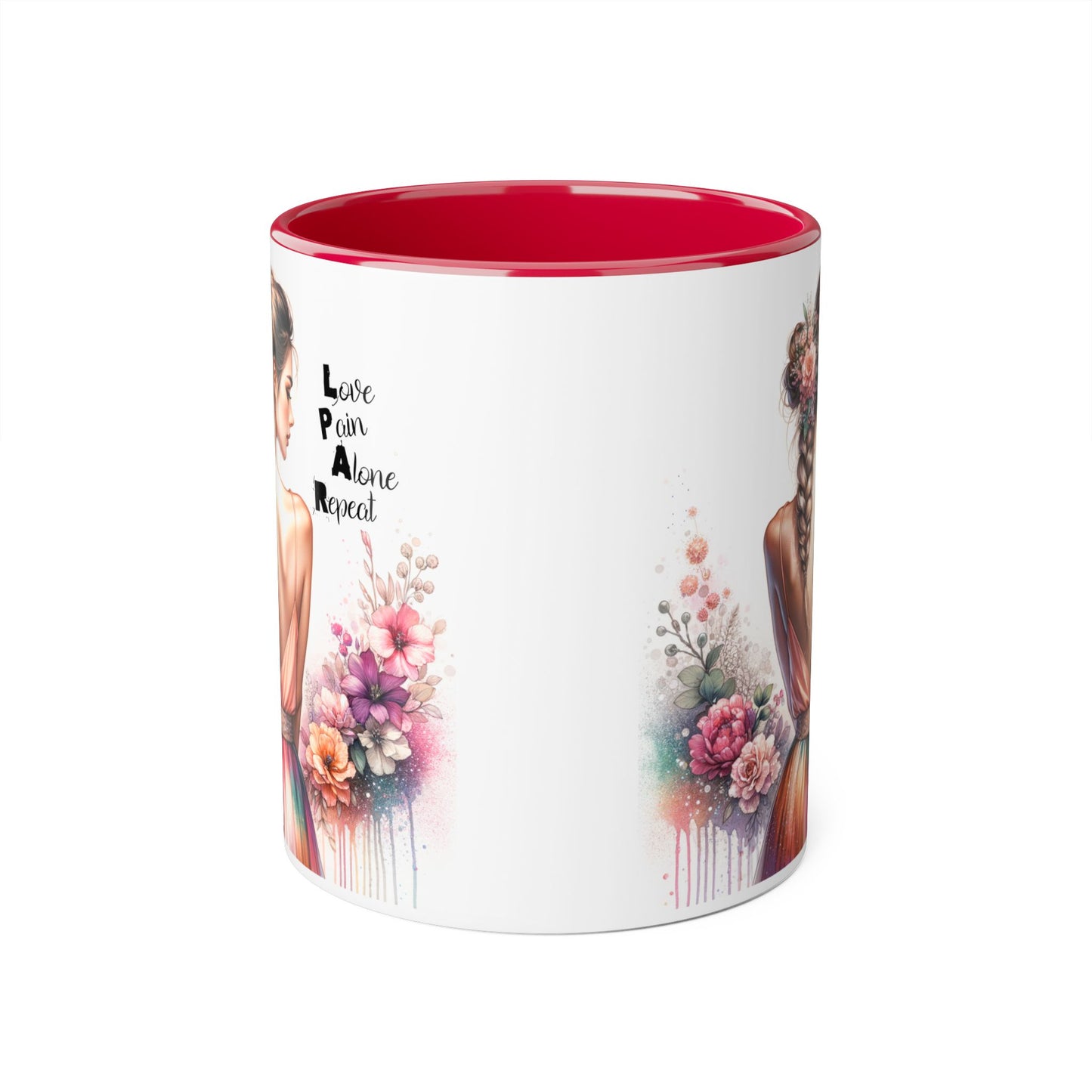 Artistic Floral Accent Mug - Inspirational Gift for Women, Coffee Lover's Decor, Unique Tea Mug, Perfect for Birthdays, Self-Care