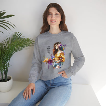 Lost You And Found Me Floral Art Crewneck Sweatshirt, Cozy Unisex Sweater, Gift for Her, Spring Fashion, Inspirational Quote Apparel