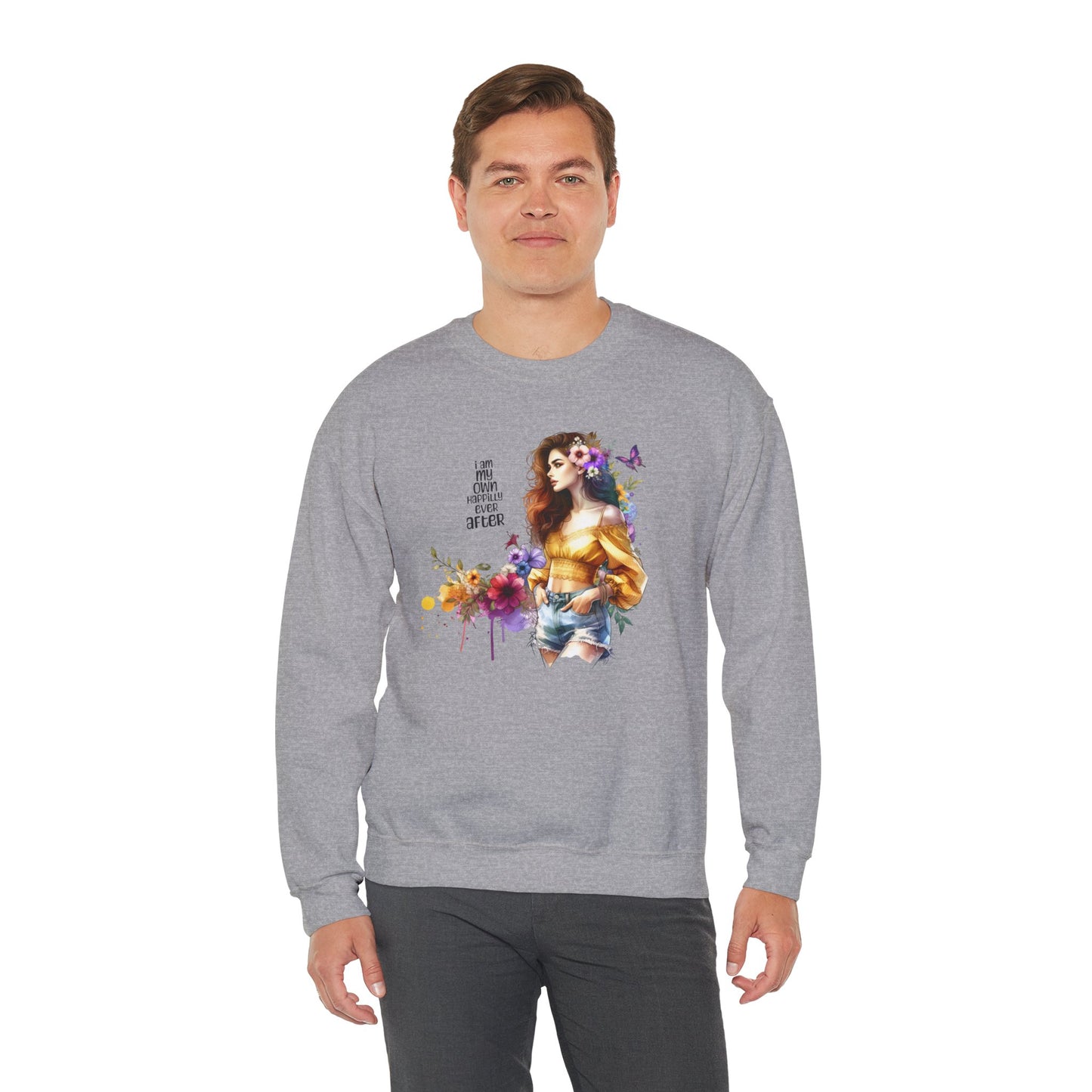 I Am My Own Happily Ever After  Artistic Unisex Heavy Blend™ Crewneck Sweatshirt - Perfect Gift for Artists, Creative Souls, Birthdays, Casual Wear, Art Lovers