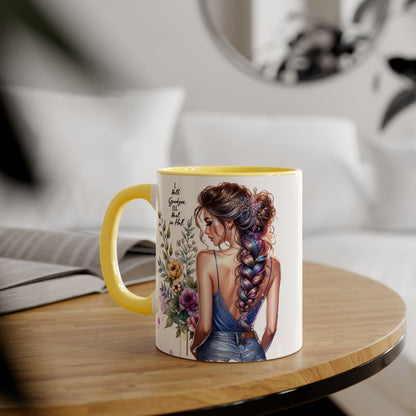 I Hold Grudges, I'll Heal in Hell  Humoristic Floral Inspirational Accent Mug, 11oz Coffee Cup, Gift for Her, Home Office Decor, Mother's Day, Personalized Drinkware