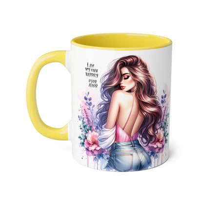 I Am My Own Happily Ever After Accent Mug - 11oz Floral Inspirational Coffee Cup