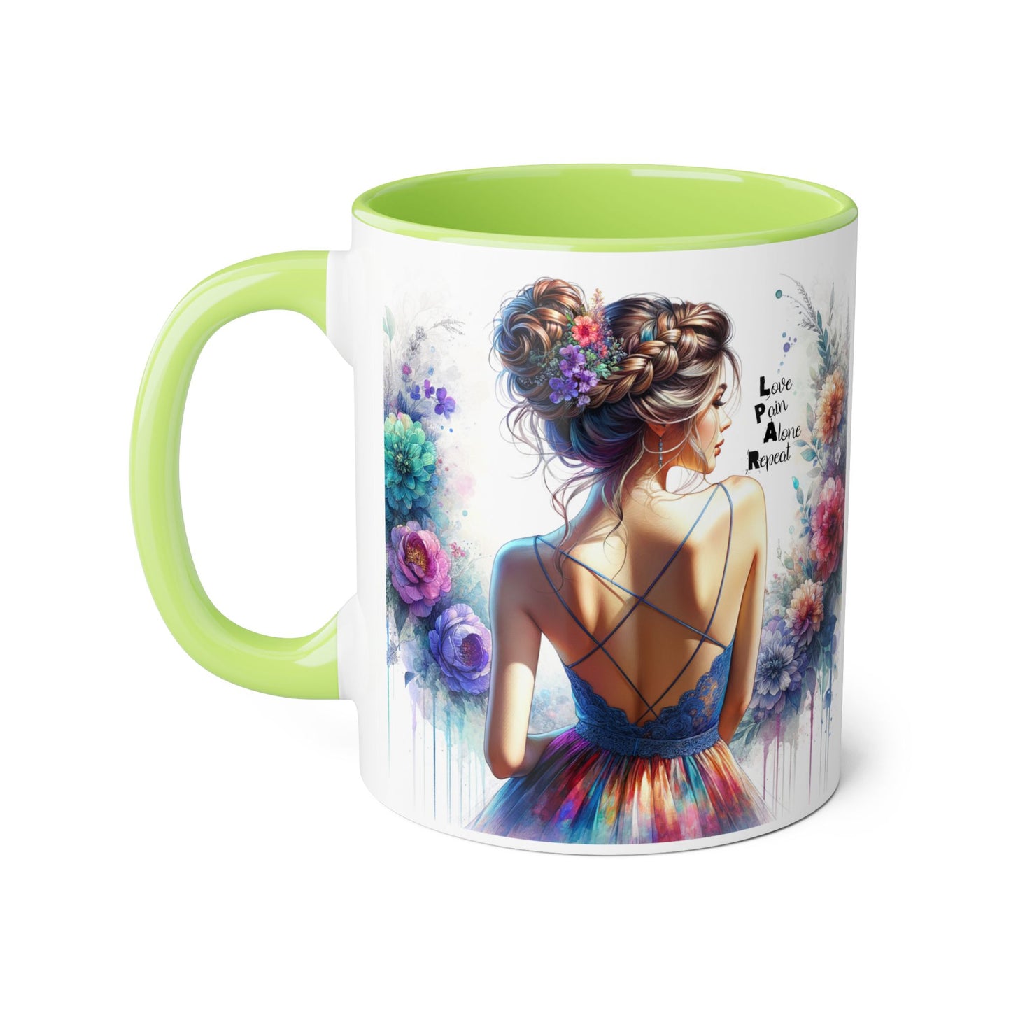 Floral Accent Mug - Vibrant Coffee Cup, Gift for Her, Home Decor, Inspirational Quotes, Art Lover's Mug, Tea Lover's Gift