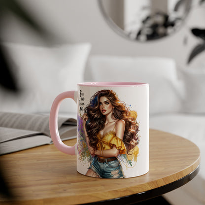 Free Spirit Accent Mug, Boho Coffee Cup, Inspirational Gift, Art Lover's Mug, Unique Home Decor, Stylish Drinkware