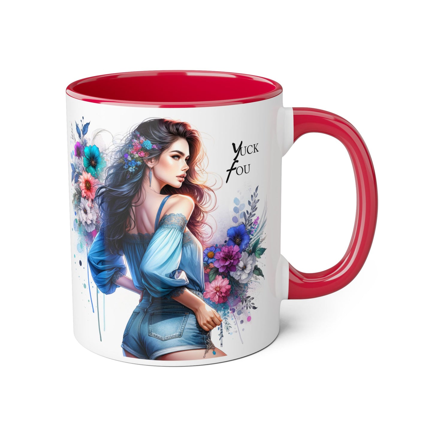 Yuck Fou Floral Graphic Accent Mug: Perfect Gift for Tea Lovers, Coffee Breaks, Home Decor, Inspirational Quotes, Mother's Day, Birthdays