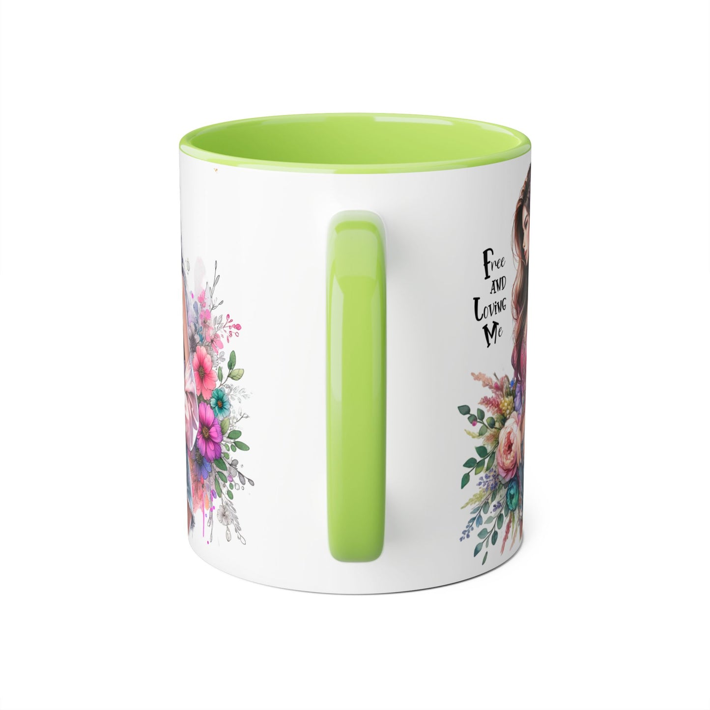 Bohemian Floral Accent Mug, 11oz Coffee Cup, Artisanal Drinkware, Perfect Gift for Nature Lovers, Inspirational Quote Mug, Unique Home Decor