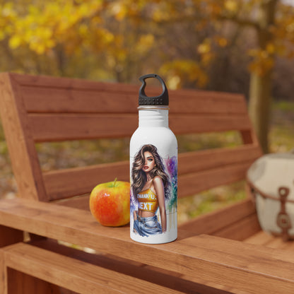 Thank U, Next Colorful Motivational Stainless Steel Water Bottle, Inspirational Travel Mug, Hydration Bottle, Thank U Next Gift, Floral Hydration Flask