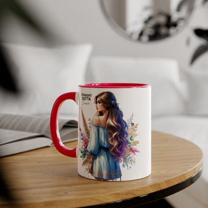 Straight Outta Divorced Humoristic Artistic Accent Mug -  Inspiring Gift for Her, Coffee Tea Cup, Home & Kitchen Decor, Personalized Unique Gift