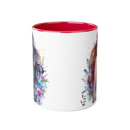 Bohemian Accent Mugs, Artistic Coffee Cup, Colorful Floral Mug, Gift for Her, Unique Art Collection, Cozy Vibe