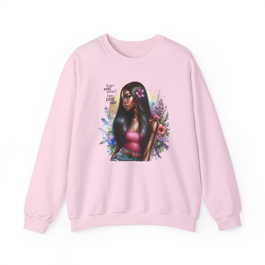I Don't Make Mistakes, I Just Date Them Vibrant Art Crewneck Sweatshirt - Inspirational Women's Sweatshirt, Unique Gift for Her, Cozy Pullover, Casual Fashion