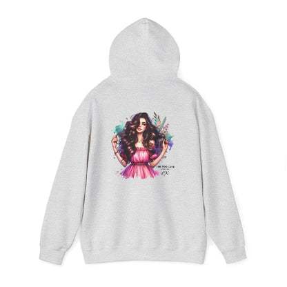 I'm Too Cute For My Ex Colorful Artistic Hooded Sweatshirt, Trendy Unisex Hoodie, Gift for Art Lovers, Cozy Fashion, Casual Streetwear