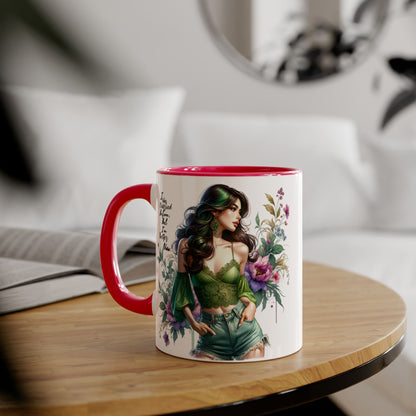 I Was Married Before But I'm Better Now Humoristic Floral Goddess Accent Mug, Inspirational Coffee Cup, Gift for Her, Boho Chic Drinkware, Unique Art Mugs, Home Decor